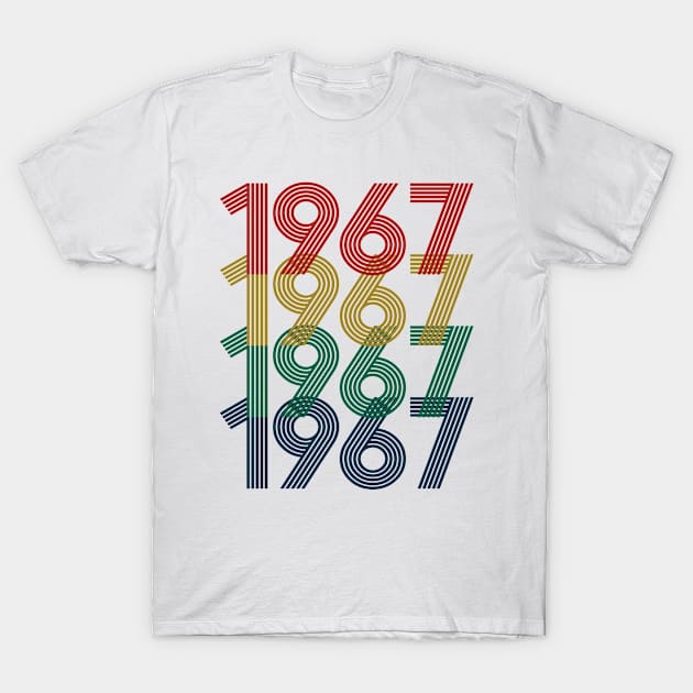 Cool Retro Year 1967 - Made In 1967 - 55 Years Old, 55th Birthday Gift For Men & Women T-Shirt by Art Like Wow Designs